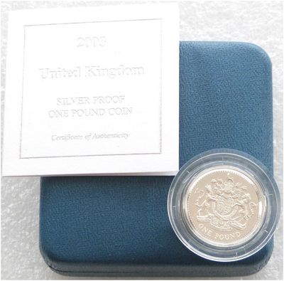 2003 Royal Arms £1 Silver Proof Coin Box Coa