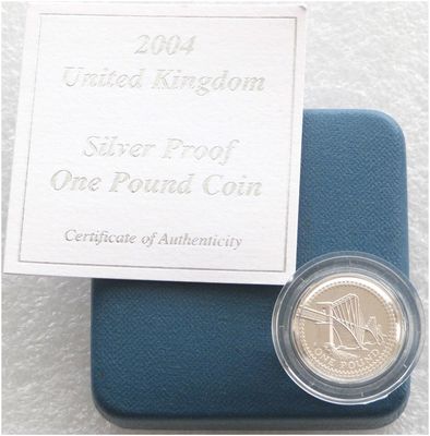 2004 Forth Railway Bridge £1 Silver Proof Coin Box Coa 2004 Forth Railway Bridge £1 Silver Proof Coin Box Coa