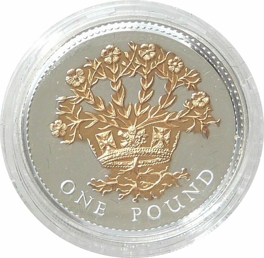 2008 Irish Flax Plant £1 Silver Gold Proof Coin 2008 Irish Flax Plant £1 Silver Gold Proof Coin