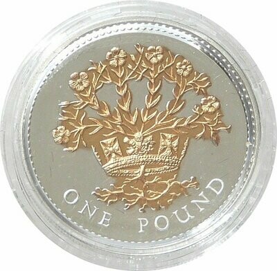 2008 Irish Flax Plant £1 Silver Gold Proof Coin 2008 Irish Flax Plant £1 Silver Gold Proof Coin