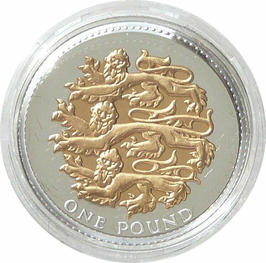 2008 Three Lions of England £1 Silver Gold Proof Coin 2008 Three Lions of England £1 Silver Gold Proof Coin