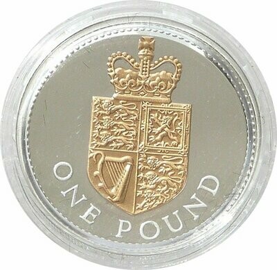 2008 Crowned Royal Shield £1 Silver Gold Proof Coin 2008 Crowned Royal Shield £1 Silver Gold Proof Coin