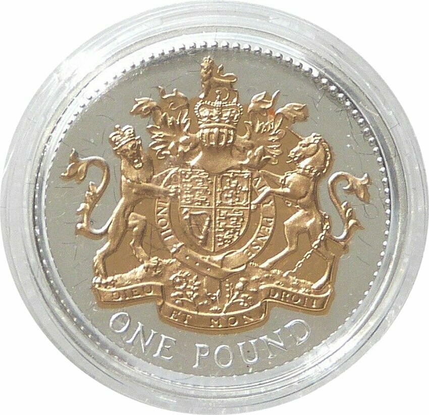 2008 Royal Arms £1 Silver Gold Proof Coin 2008 Royal Arms £1 Silver Gold Proof Coin