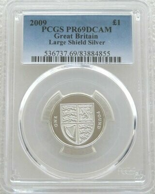 2009 Royal Shield of Arms £1 Silver Proof Coin PCGS PR69 DCAM 2009 Royal Shield of Arms £1 Silver Proof Coin PCGS PR69 DCAM