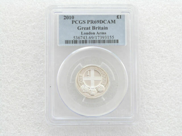 2010 Capital Cities of the UK London £1 Silver Proof Coin PCGS PR69 DCAM