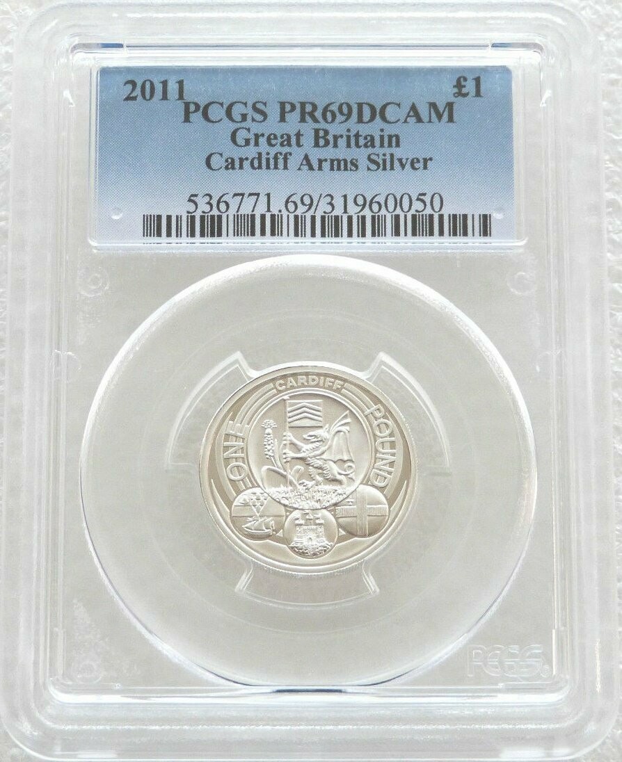 2011 Capital Cities of the UK Cardiff £1 Silver Proof Coin PCGS PR69 DCAM
