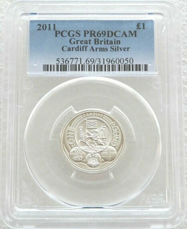 2011 Capital Cities of the UK Cardiff £1 Silver Proof Coin PCGS PR69 DCAM