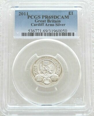 2011 Capital Cities of the UK Cardiff £1 Silver Proof Coin PCGS PR69 DCAM 2011 Capital Cities of the UK Cardiff £1 Silver Proof Coin PCGS PR69 DCAM