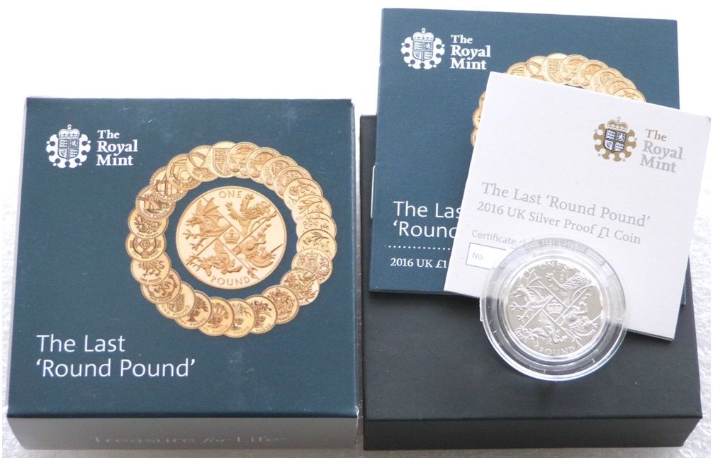 2016 Last Round Pound £1 Silver Proof Coin Box Coa