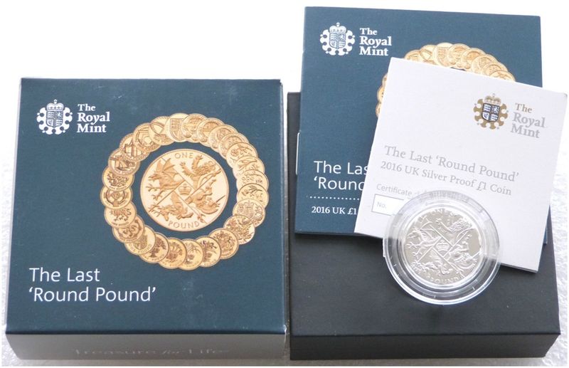 2016 Last Round Pound £1 Silver Proof Coin Box Coa