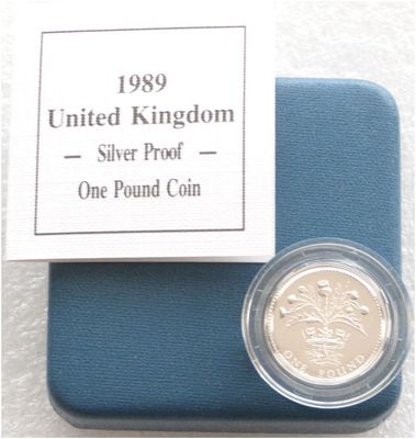 1989 Scottish Thistle £1 Silver Proof Coin Box Coa 1989 Scottish Thistle £1 Silver Proof Coin Box Coa