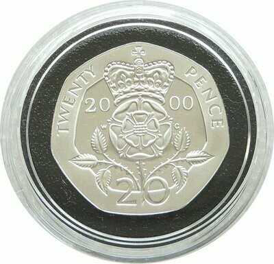 2000 Millennium Crowned Tudor Rose 20p Silver Proof Coin 2000 Millennium Crowned Tudor Rose 20p Silver Proof Coin