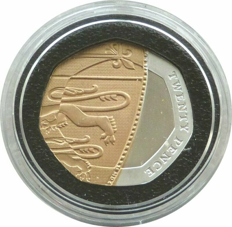 2012 Diamond Jubilee Royal Shield of Arms 20p Silver Gold Proof Coin