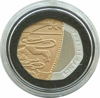2012 Diamond Jubilee Royal Shield of Arms 20p Silver Gold Proof Coin