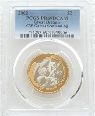 2002 Commonwealth Games Scotland £2 Silver Proof Coin PCGS PR69 DCAM 2002 Commonwealth Games Scotland £2 Silver Proof Coin PCGS PR69 DCAM