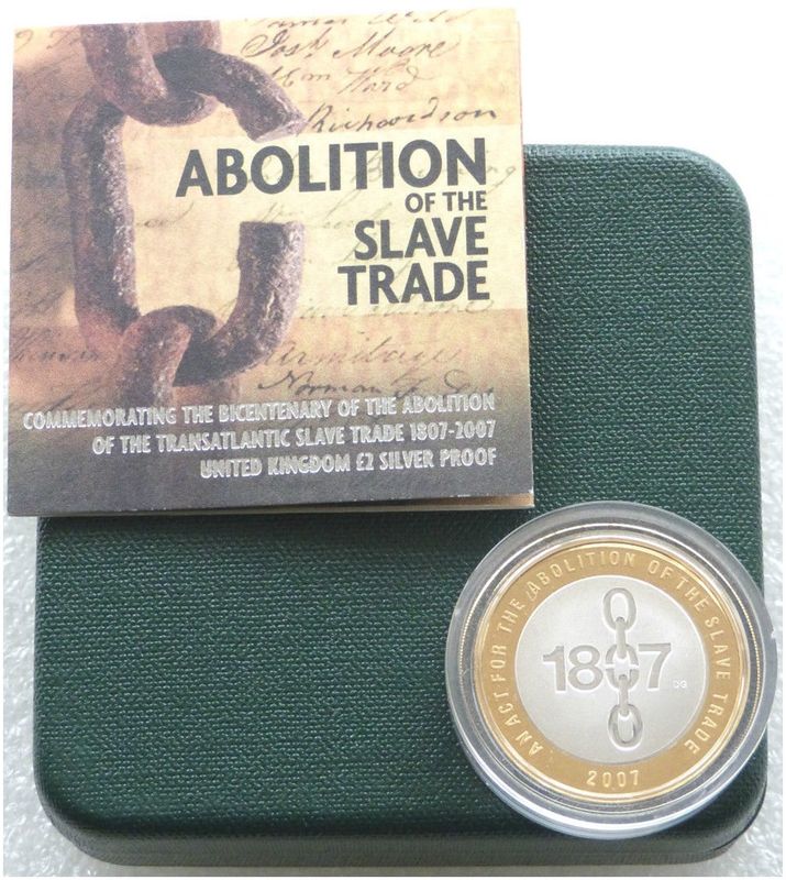2007 Abolition of the Slave Trade £2 Silver Proof Coin Box Coa 2007 Abolition of the Slave Trade £2 Silver Proof Coin Box Coa