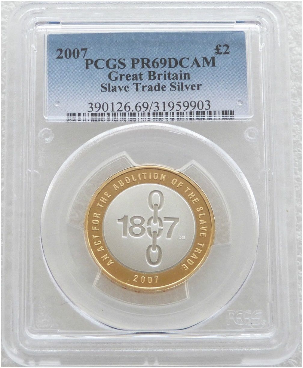 2007 Abolition of the Slave Trade £2 Silver Proof Coin PCGS PR69 DCAM 2007 Abolition of the Slave Trade £2 Silver Proof Coin PCGS PR69 DCAM