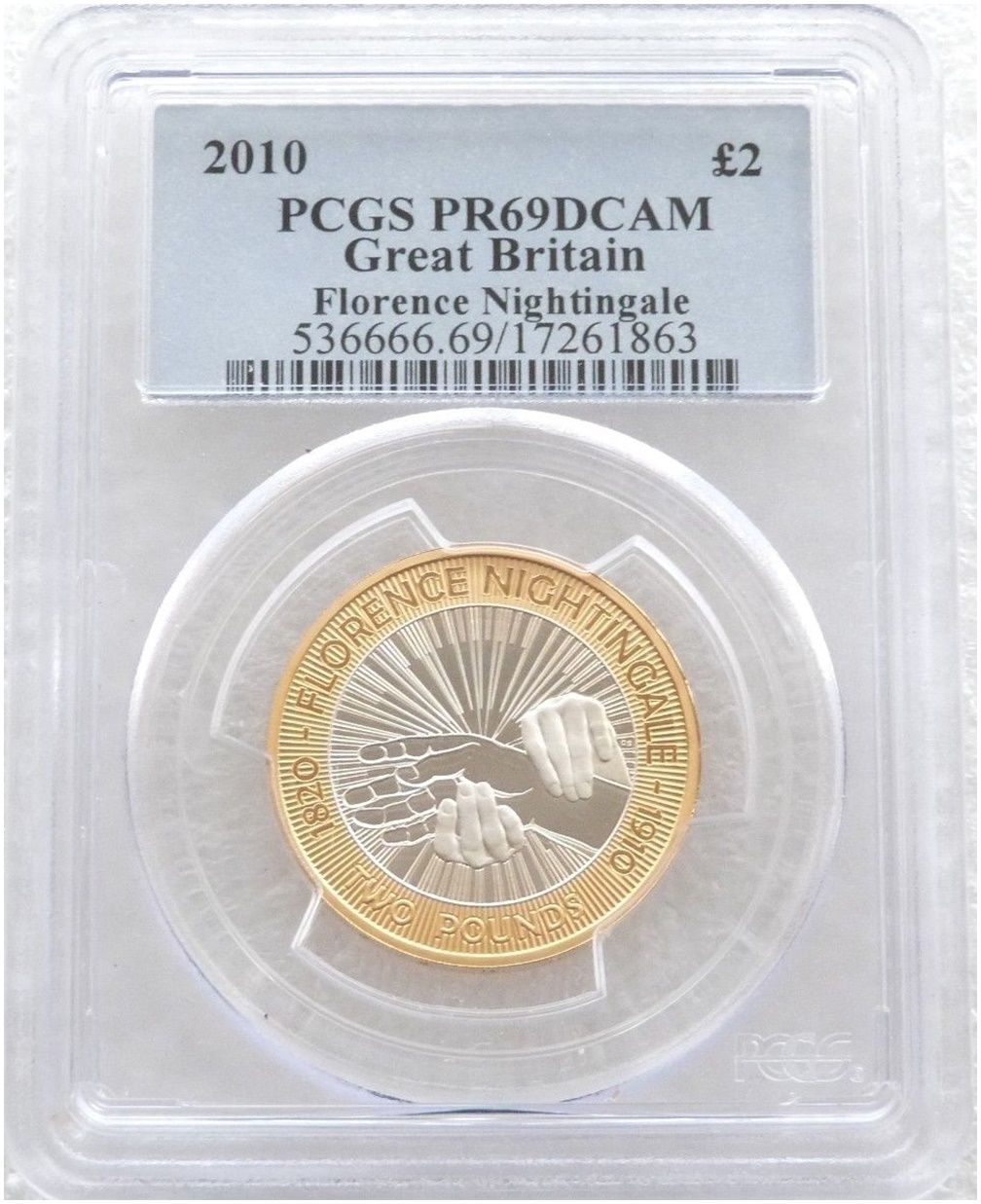 2010 Florence Nightingale £2 Silver Proof Coin PCGS PR69 DCAM 2010 Florence Nightingale £2 Silver Proof Coin PCGS PR69 DCAM