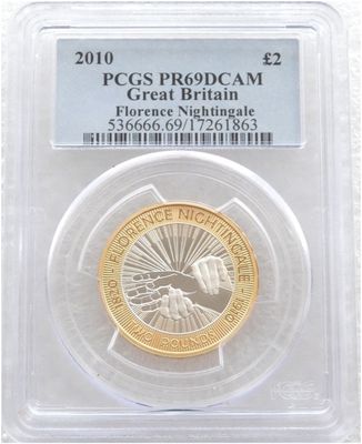 2010 Florence Nightingale £2 Silver Proof Coin PCGS PR69 DCAM 2010 Florence Nightingale £2 Silver Proof Coin PCGS PR69 DCAM