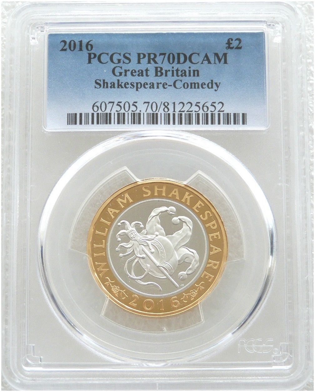 2016 William Shakespeare Comedies £2 Silver Proof Coin PCGS PR70 DCAM 2016 William Shakespeare Comedies £2 Silver Proof Coin PCGS PR70 DCAM