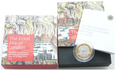 2016 Great Fire of London £2 Silver Proof Coin Box Coa 2016 Great Fire of London £2 Silver Proof Coin Box Coa