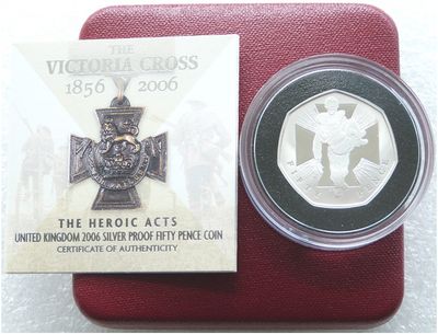 2006 Victoria Cross Heroic Acts 50p Silver Proof Coin Box Coa 2006 Victoria Cross Heroic Acts 50p Silver Proof Coin Box Coa