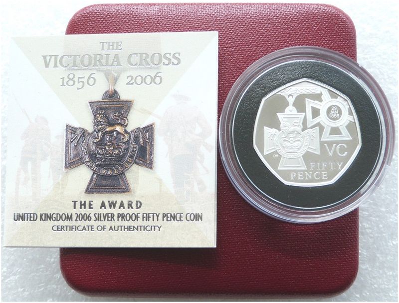 2006 Victoria Cross Award 50p Silver Proof Coin Box Coa