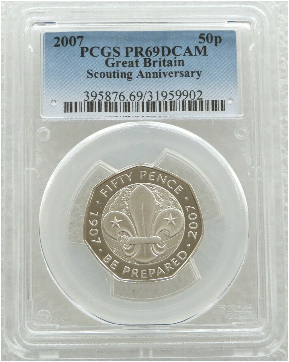 2007 Scout Movement Centenary 50p Silver Proof Coin PCGS PR69 DCAM 2007 Scout Movement Centenary 50p Silver Proof Coin PCGS PR69 DCAM