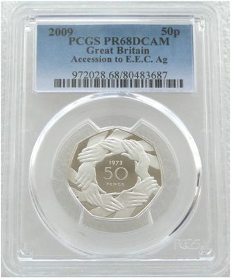 2009 Accession to the EEC Hands 50p Silver Proof Coin PCGS PR68 DCAM 2009 Accession to the EEC Hands 50p Silver Proof Coin PCGS PR68 DCAM