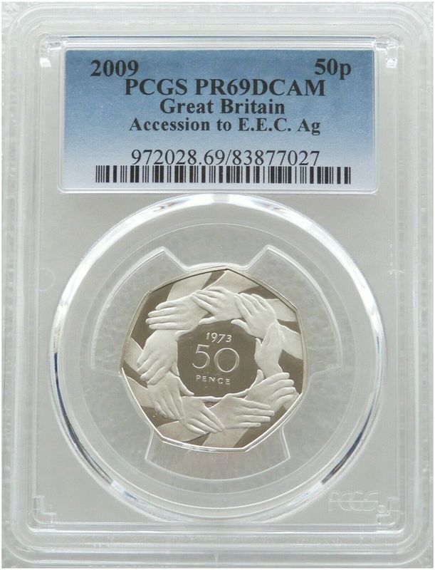 2009 Accession to the EEC Hands 50p Silver Proof Coin PCGS PR69 DCAM 2009 Accession to the EEC Hands 50p Silver Proof Coin PCGS PR69 DCAM