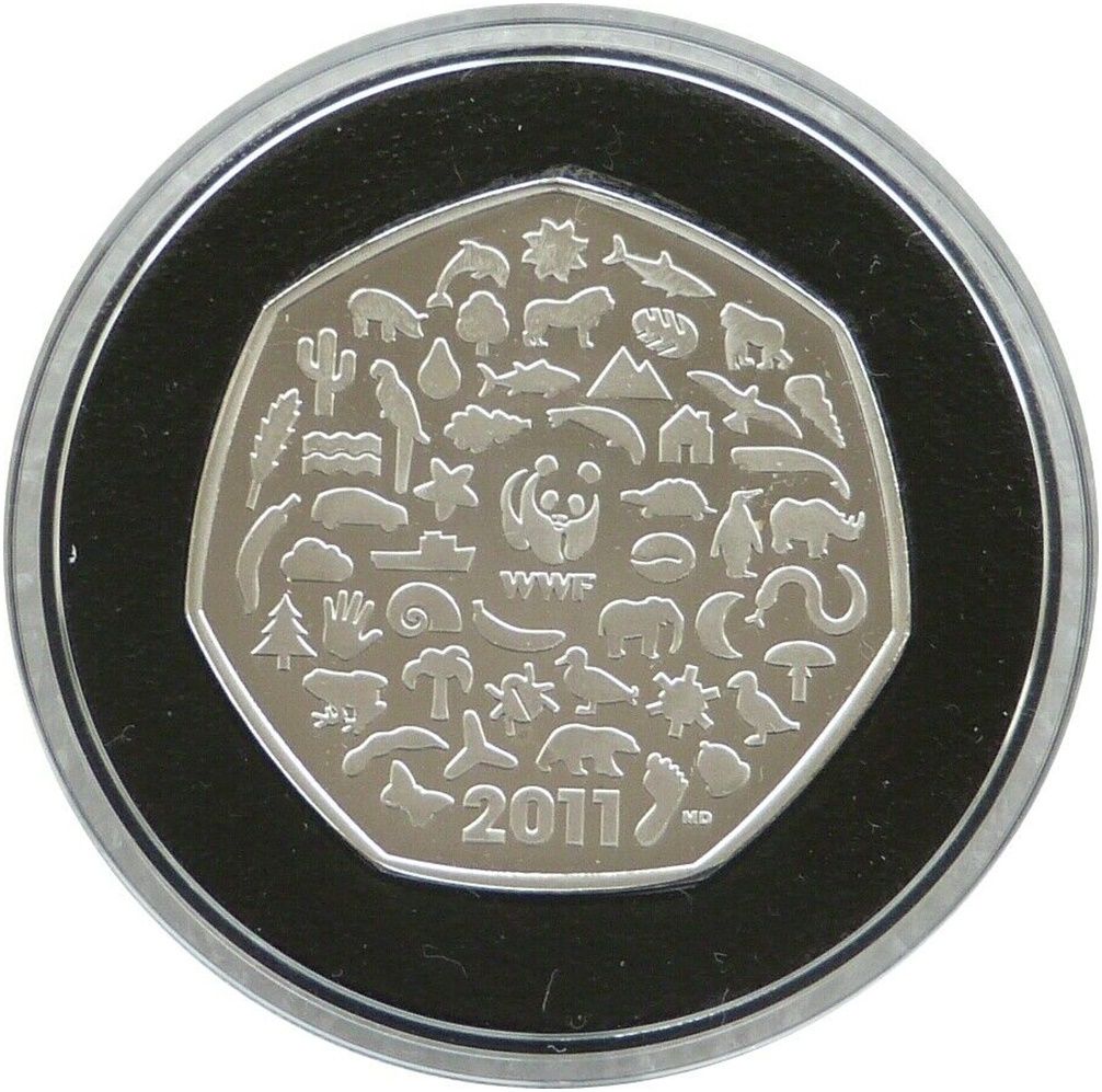 2011 World Wildlife Fund WWF 50p Silver Proof Coin Box Coa