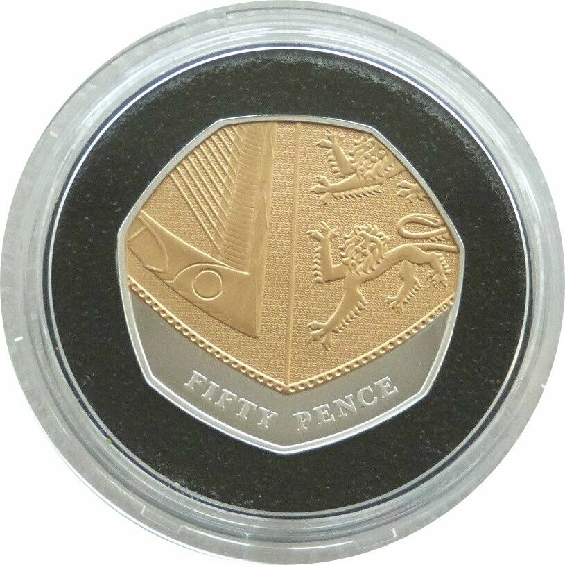 2012 Diamond Jubilee Royal Shield of Arms 50p Silver Gold Proof Coin