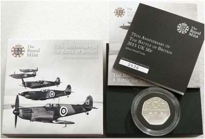 2015 Battle of Britain 50p Silver Proof Coin Box Coa