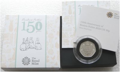 2016 Beatrix Potter 50p Silver Proof Coin Box Coa