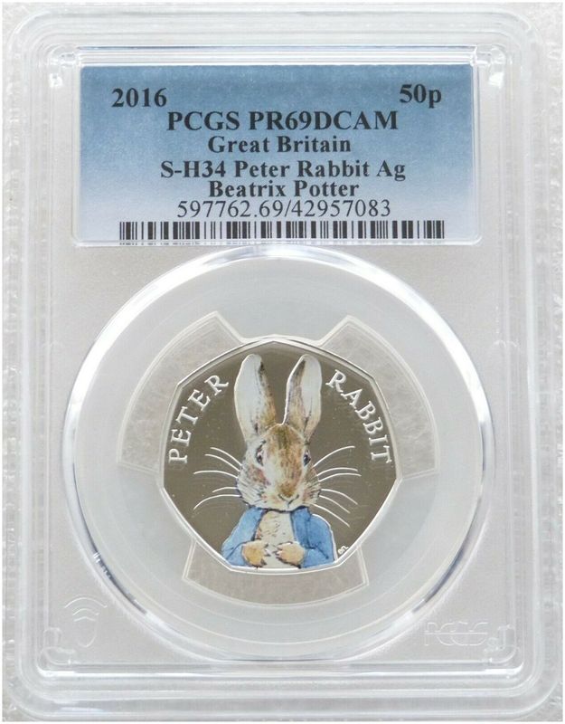 2016 Peter Rabbit 50p Silver Proof Coin PCGS PR69 DCAM