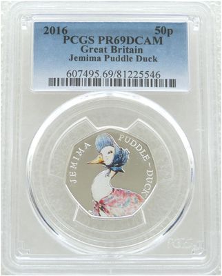 2016 Jemima Puddle-Duck 50p Silver Proof Coin PCGS PR69 DCAM