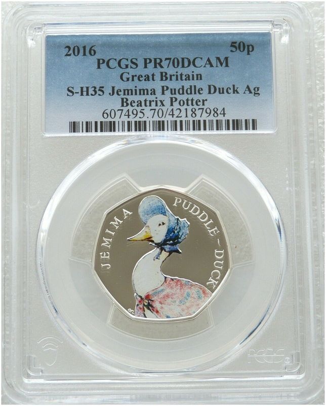 2016 Jemima Puddle-Duck 50p Silver Proof Coin PCGS PR70 DCAM