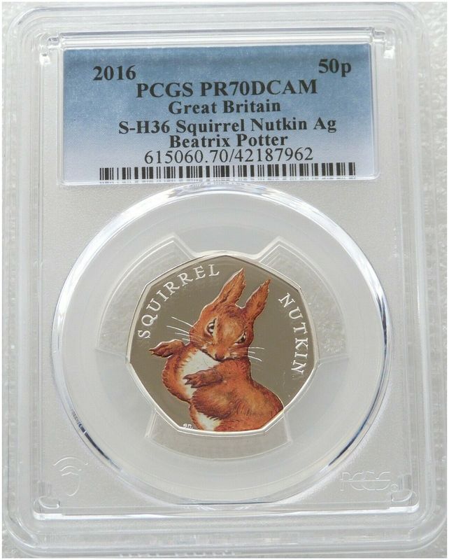 2016 Squirrel Nutkin 50p Silver Proof Coin PCGS PR70 DCAM