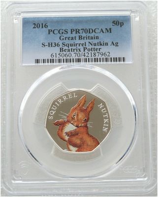 2016 Squirrel Nutkin 50p Silver Proof Coin PCGS PR70 DCAM