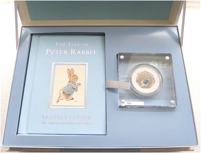 2017 Peter Rabbit Deluxe 50p Silver Proof Coin Box Coa
