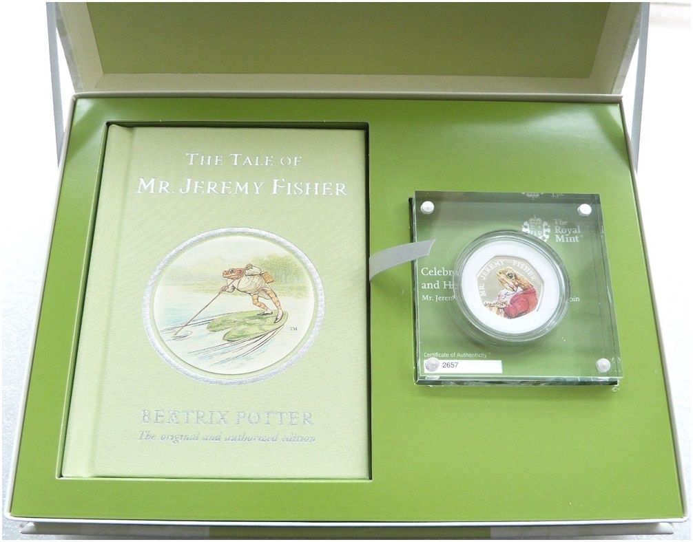 2017 Mr Jeremy Fisher Deluxe 50p Silver Proof Coin Box Coa