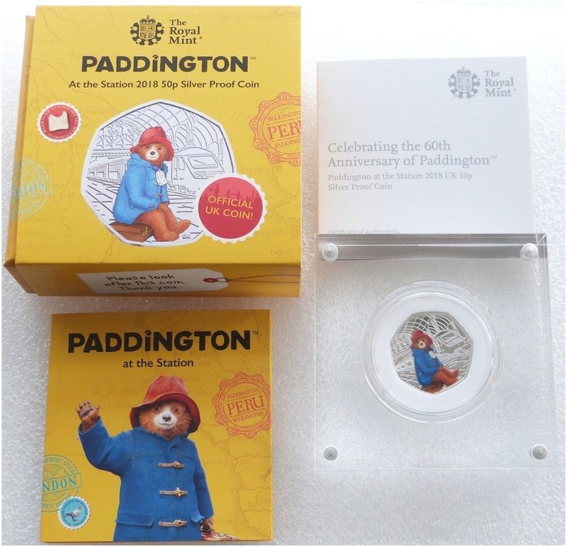 2018 Paddington at the Station 50p Silver Proof Coin Box Coa