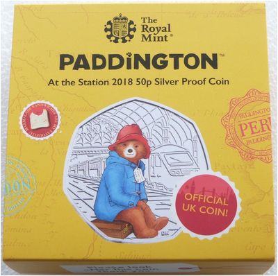 2018 Paddington at the Station 50p Silver Proof Coin Box Coa