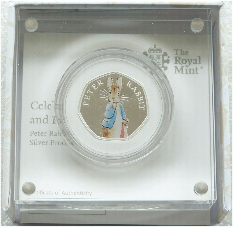 2019 Peter Rabbit 50p Silver Proof Coin Box Coa