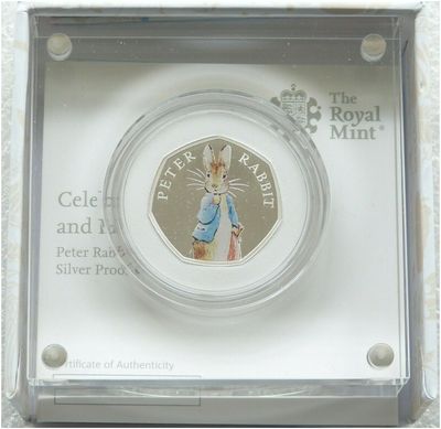2019 Peter Rabbit 50p Silver Proof Coin Box Coa