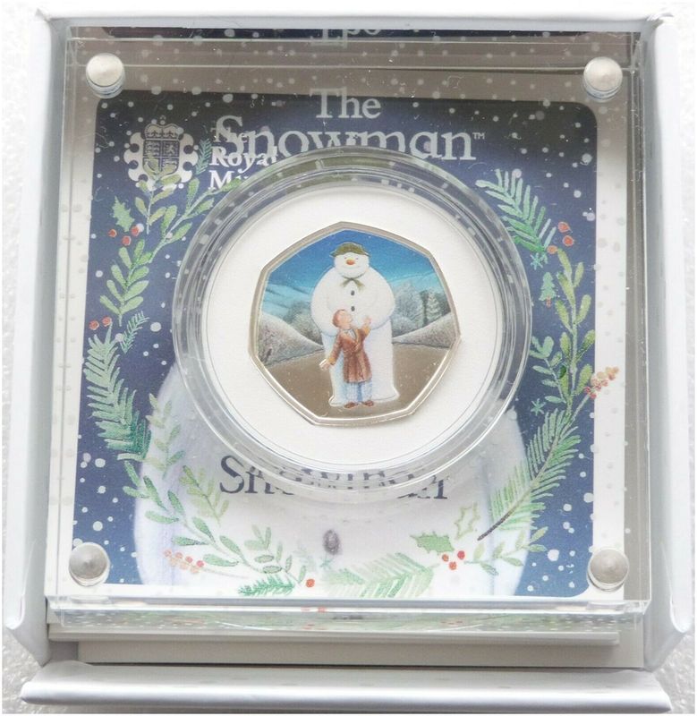 2019 The Snowman 50p Silver Proof Coin Box Coa