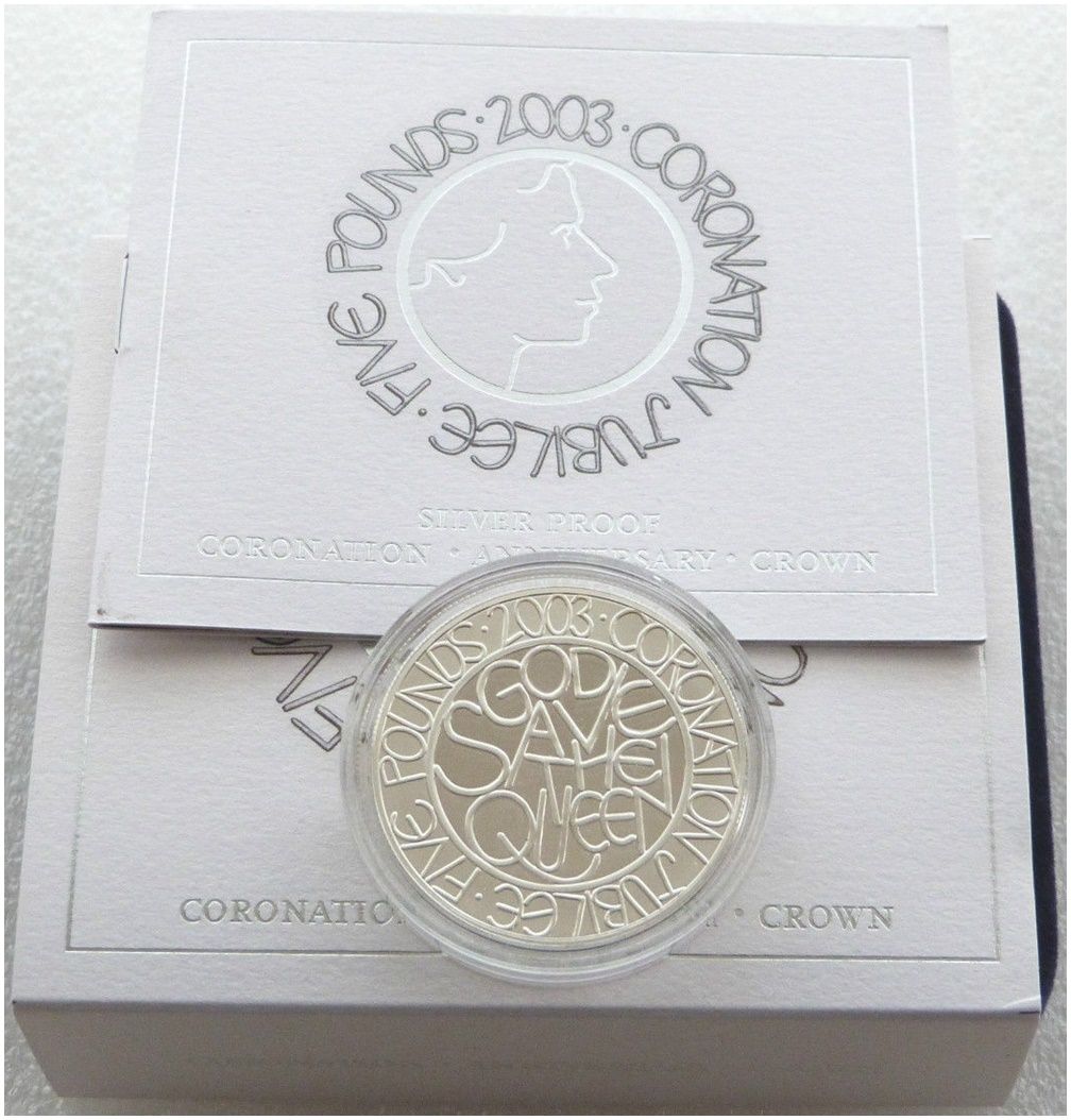 2003 Coronation Jubilee £5 Silver Proof Coin Box Coa 2003 Coronation Jubilee £5 Silver Proof Coin Box Coa