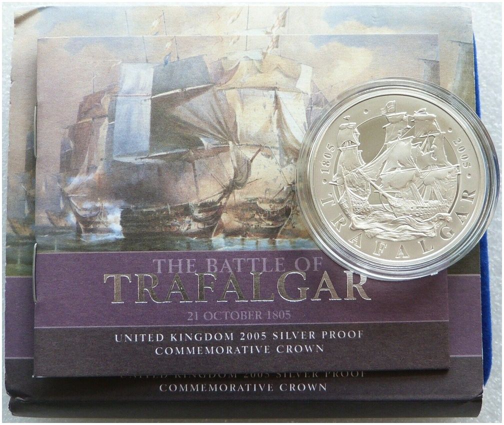 2005 Battle of Trafalgar £5 Silver Proof Coin Box Coa 2005 Battle of Trafalgar £5 Silver Proof Coin Box Coa