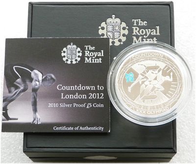 2010 London Olympic Games Countdown £5 Silver Proof Coin Box Coa 2010 London Olympic Games Countdown £5 Silver Proof Coin Box Coa
