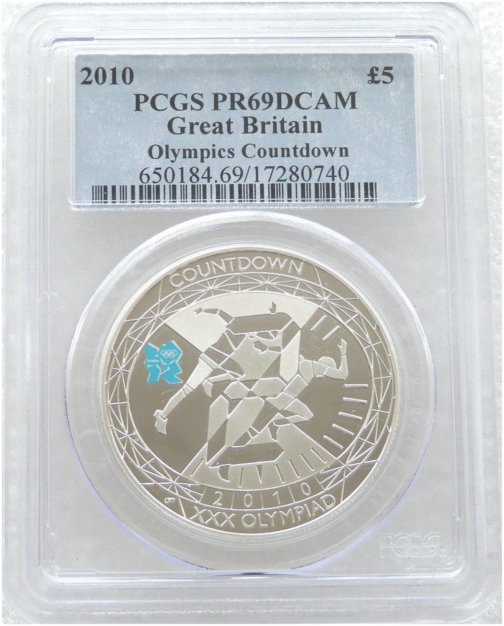 2010 London Olympic Games Countdown £5 Silver Proof Coin PCGS PR69 DCAM 2010 London Olympic Games Countdown £5 Silver Proof Coin PCGS PR69 DCAM